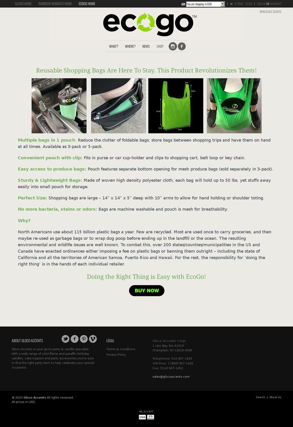 ecogolife.com — Shopify storefront screenshot