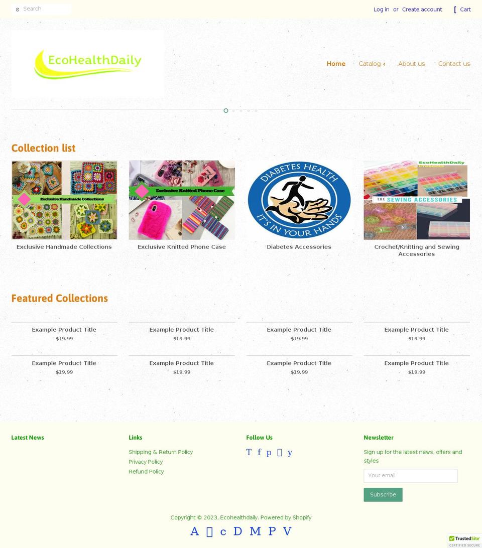 ecohealthdaily.myshopify.com shopify website screenshot