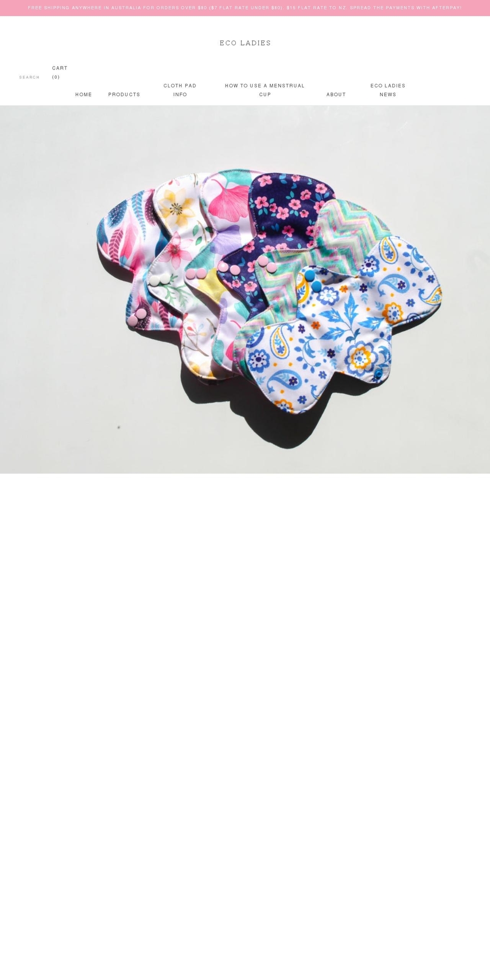 ecoladies.com.au shopify website screenshot