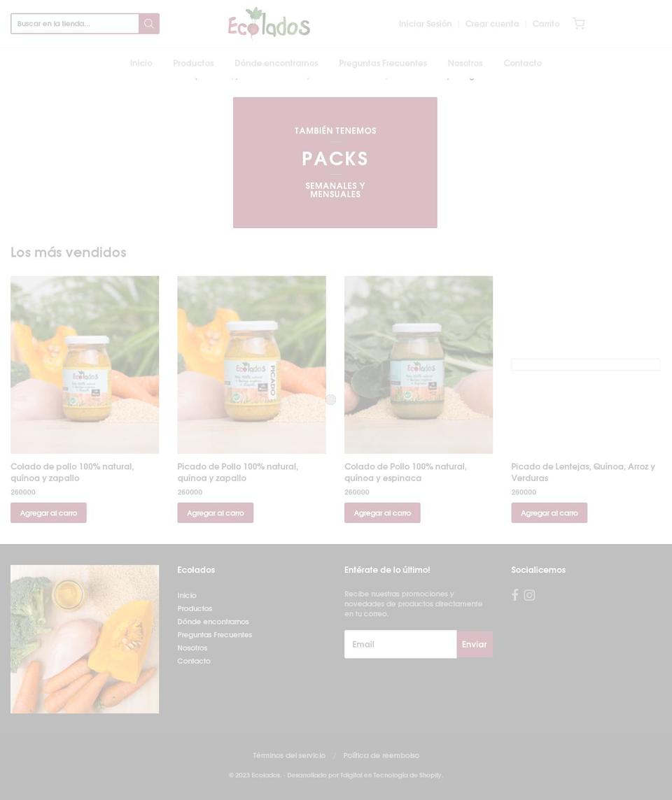 ecolados.cl shopify website screenshot