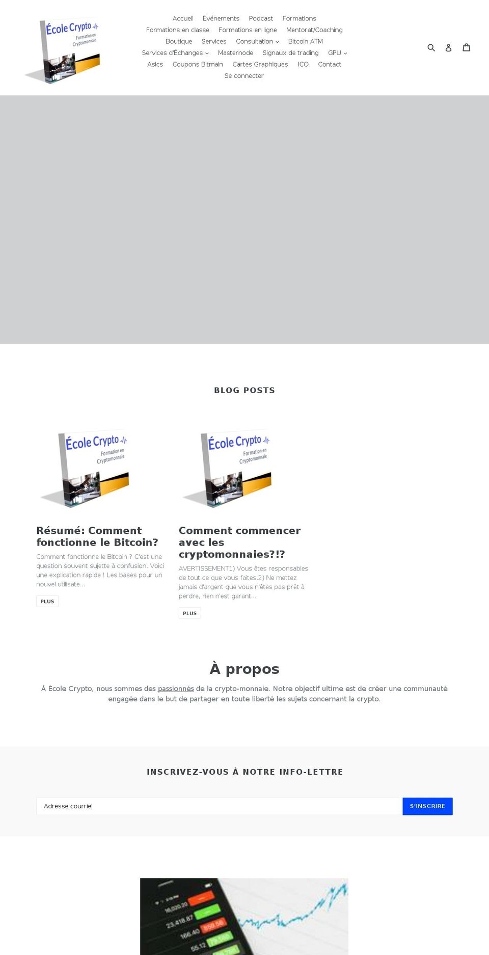 ecolecrypto.com shopify website screenshot