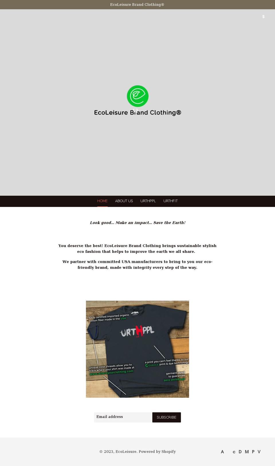 ecoleisurebrand.com shopify website screenshot