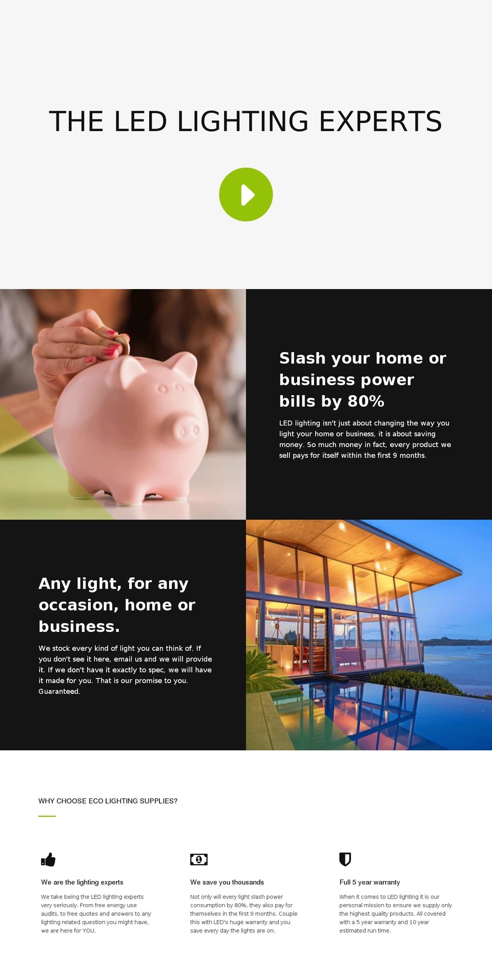 ecolightingsupplies.com.au shopify website screenshot