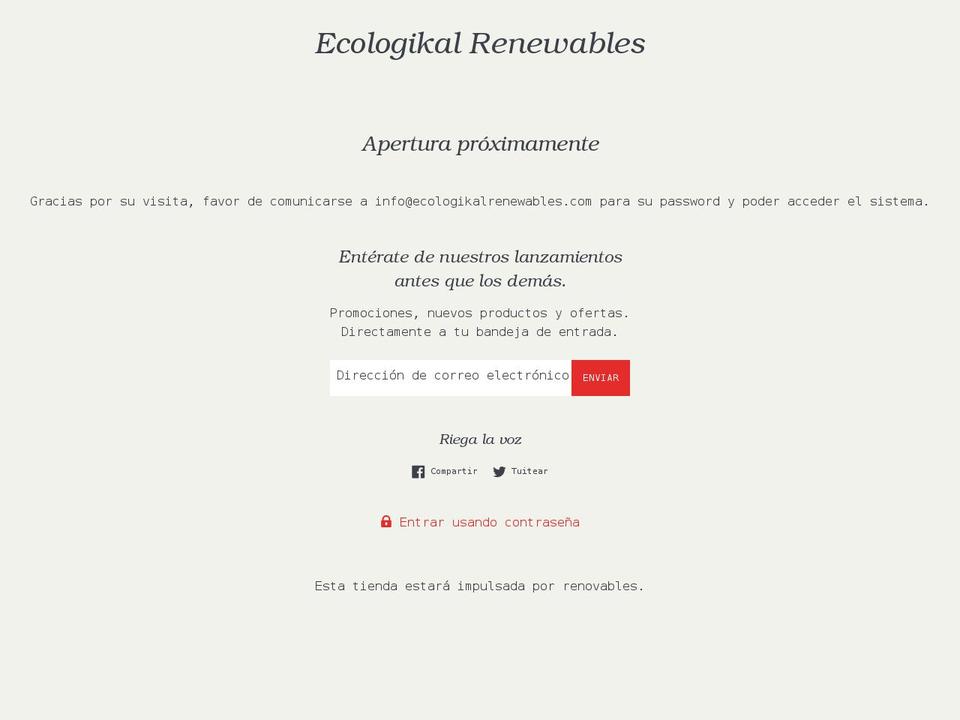 ecologikalrenewables.com shopify website screenshot