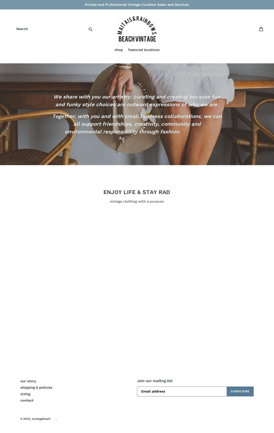 ecologybeach.com shopify website screenshot