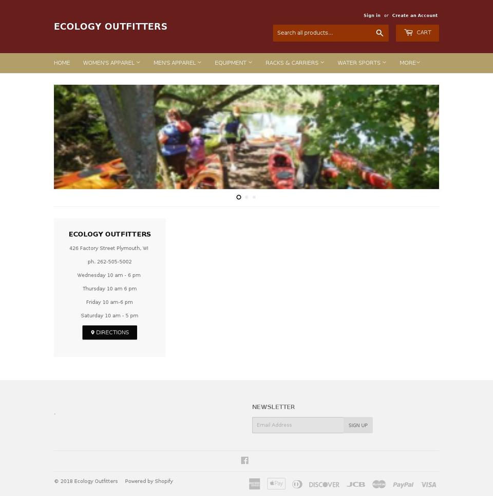 ecologyoutfitters.com — Shopify storefront screenshot