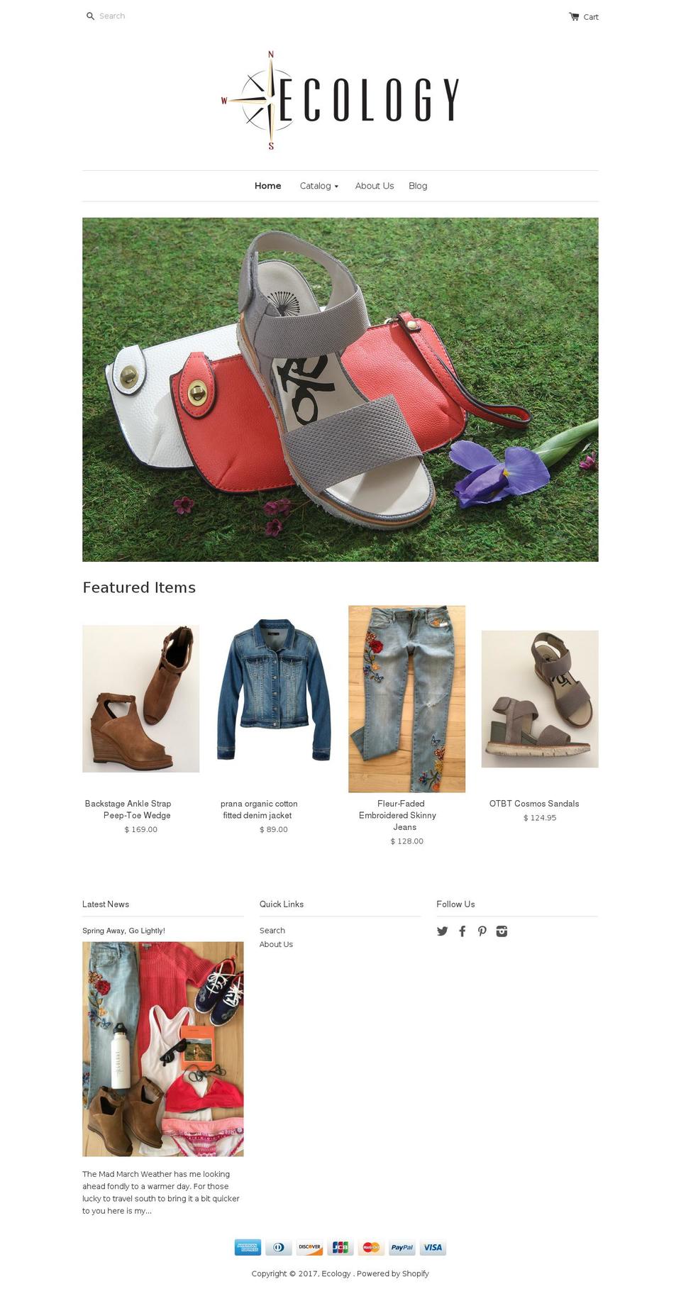 ecologysports.com shopify website screenshot