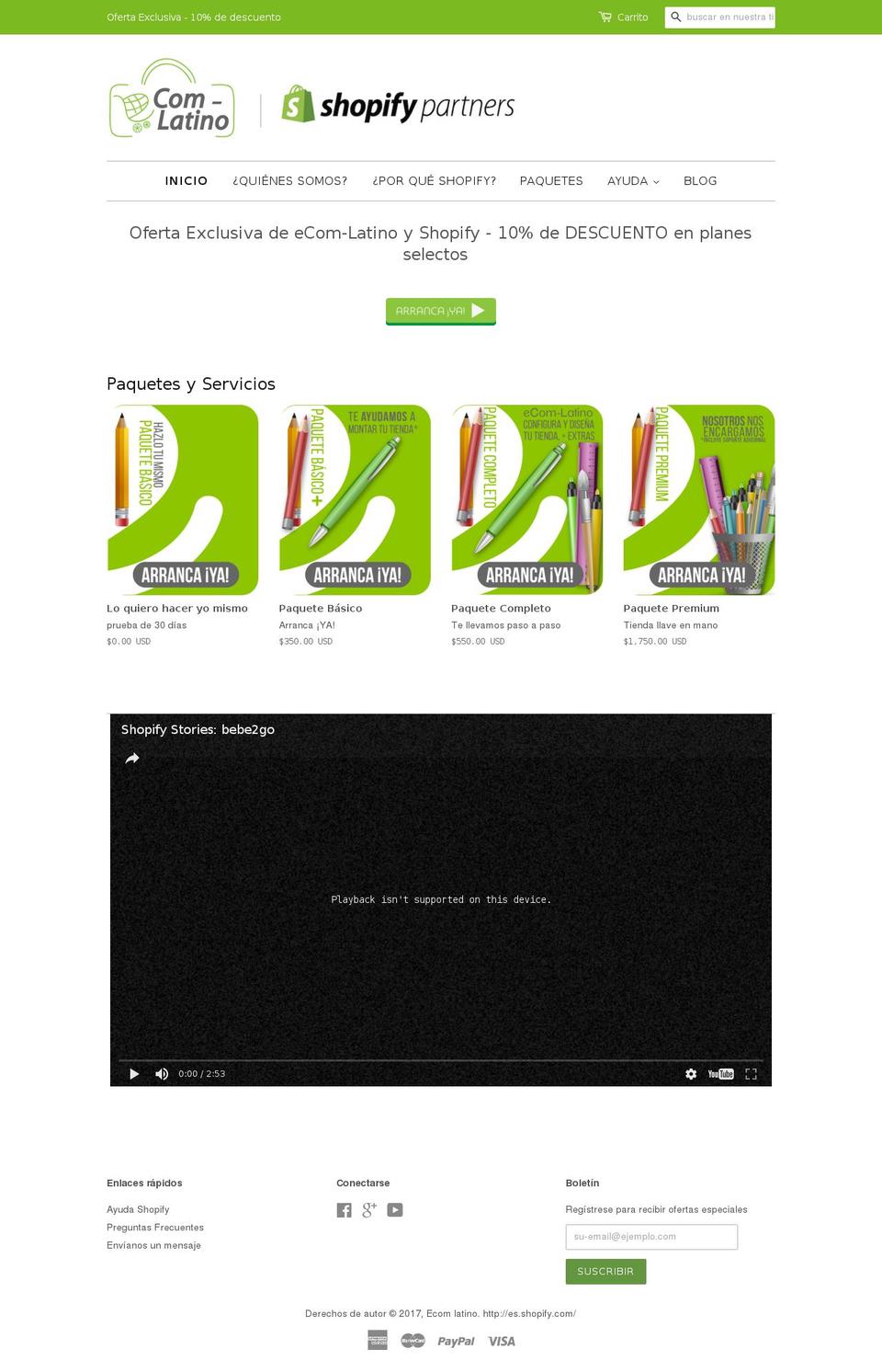 ecom-latino.com shopify website screenshot