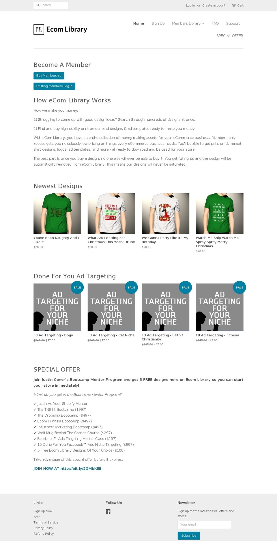 ecom-library.myshopify.com — Shopify storefront screenshot