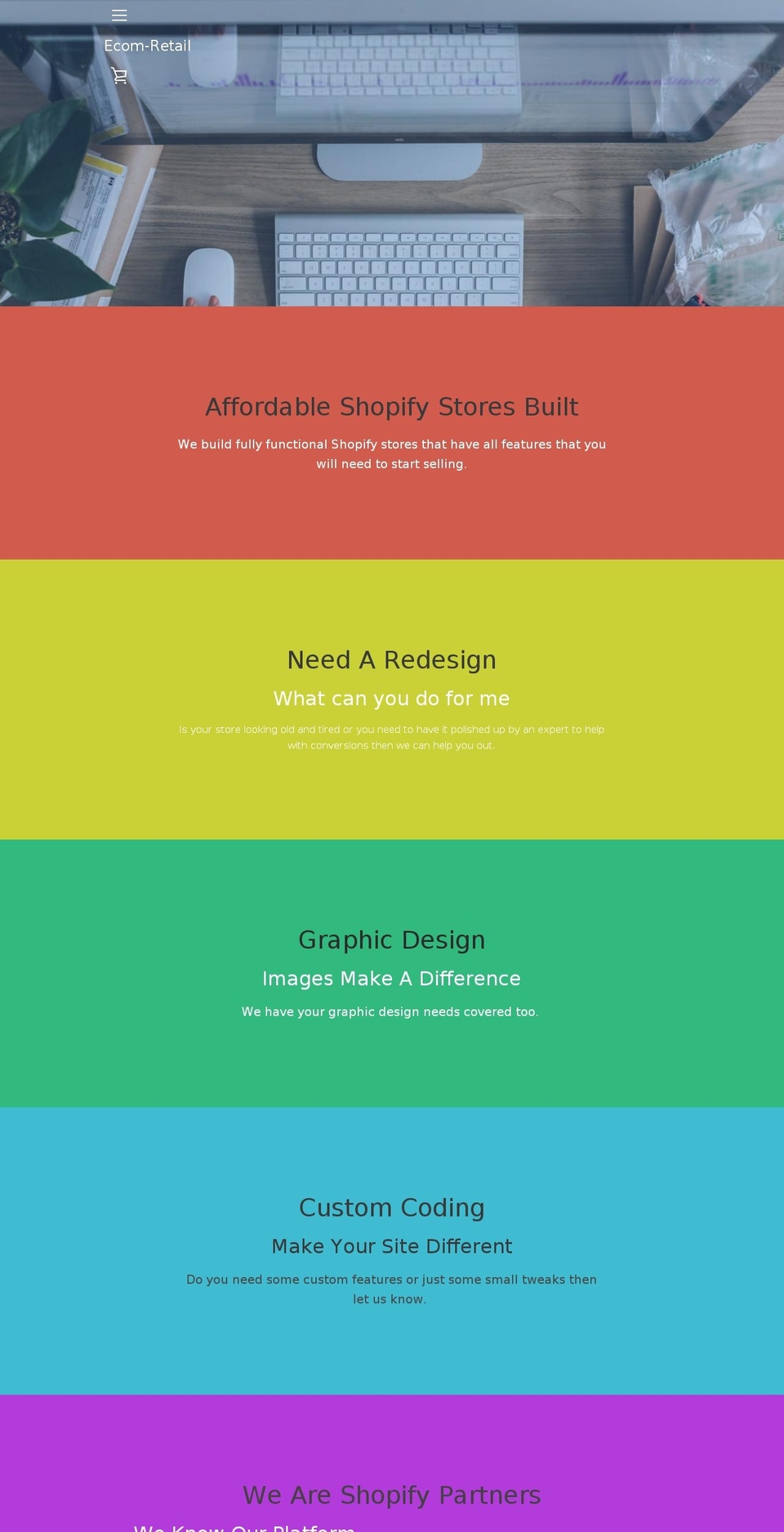 ecom-retail.com — Shopify storefront screenshot