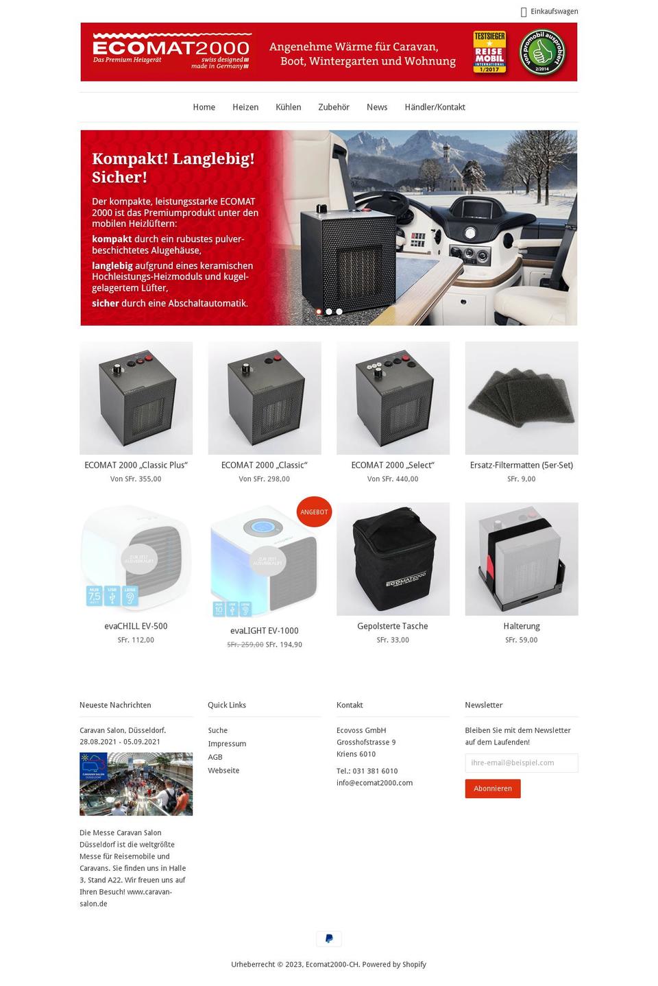 ecomat2000.ch shopify website screenshot