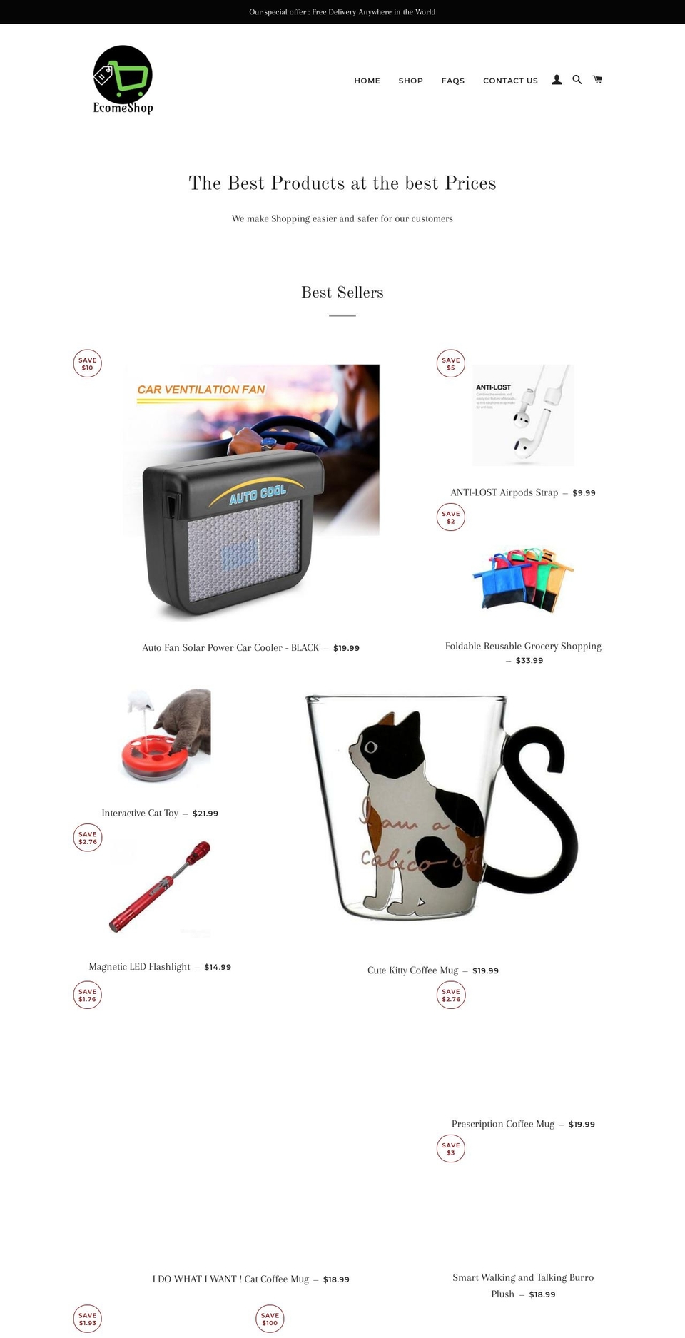 ecomeshop.com — Shopify storefront screenshot