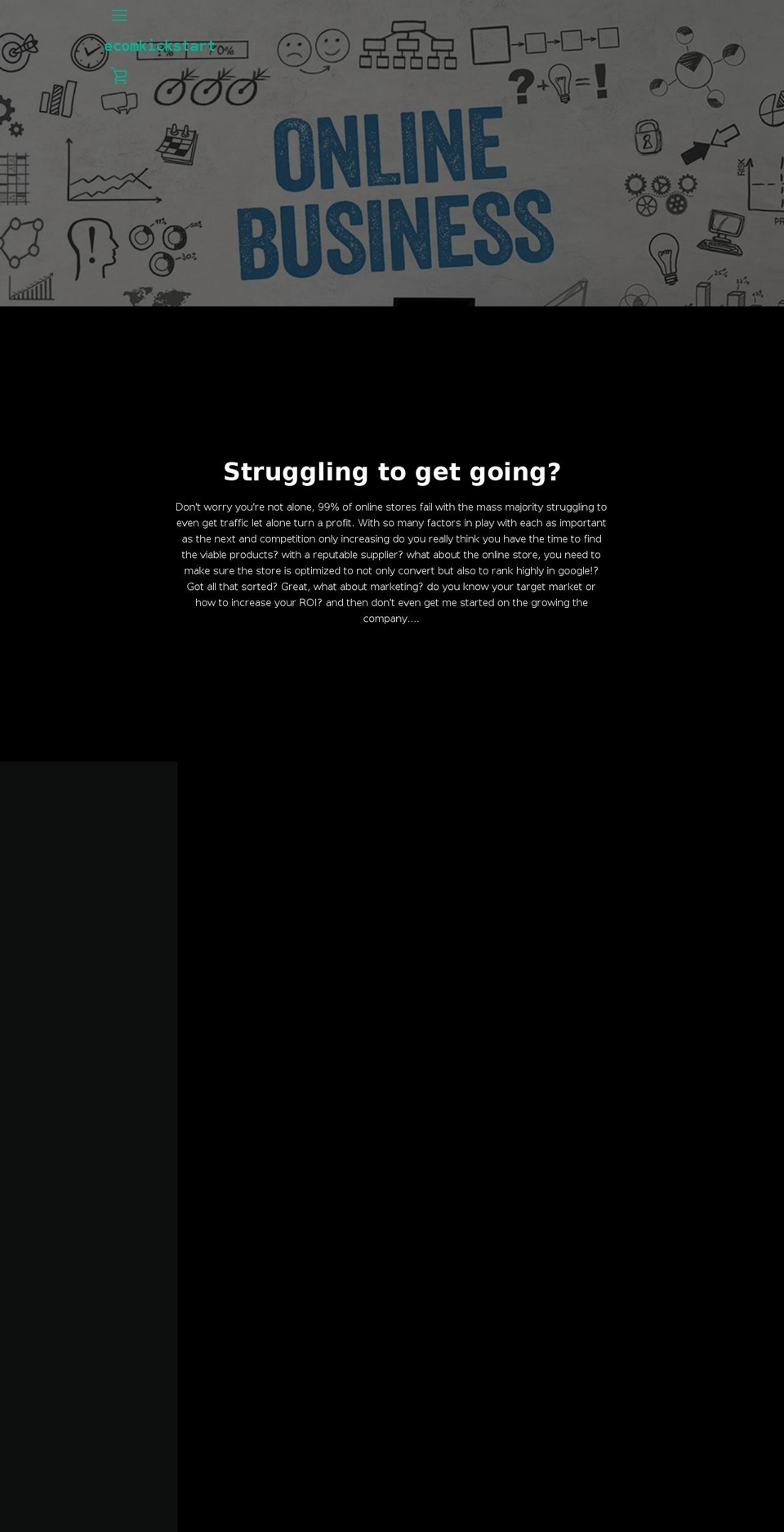 ecomkickstart.com — Shopify storefront screenshot