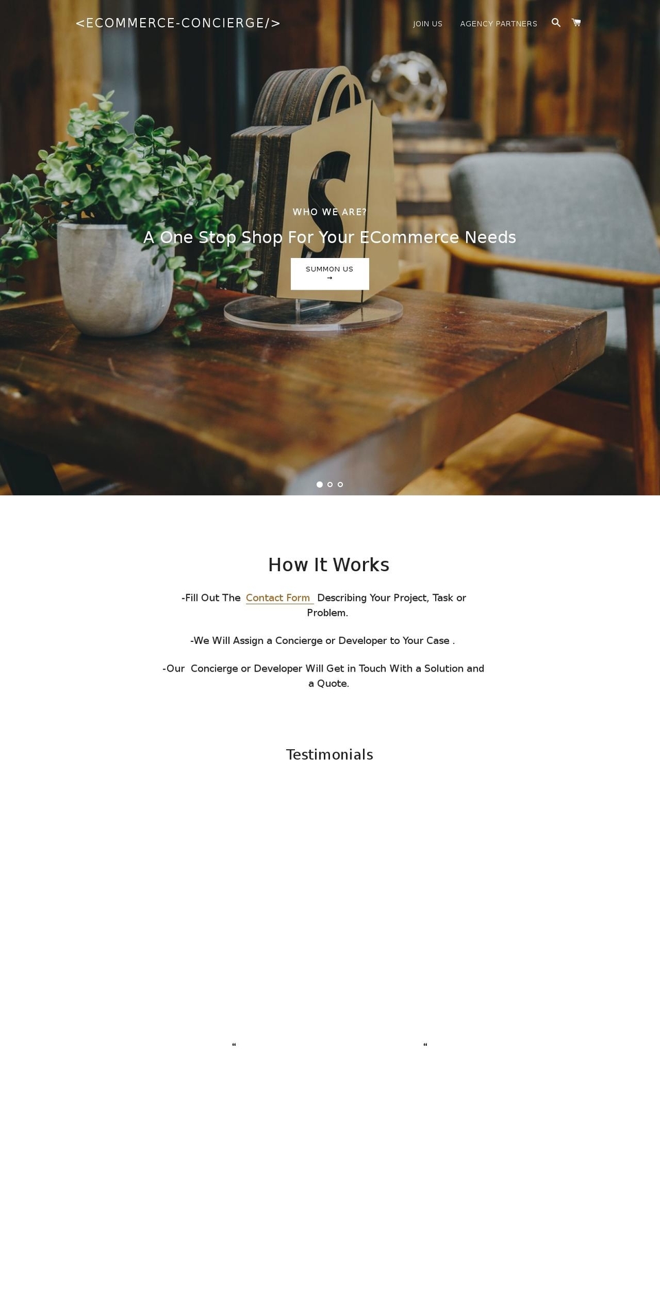 ecommerce-concierge.net shopify website screenshot