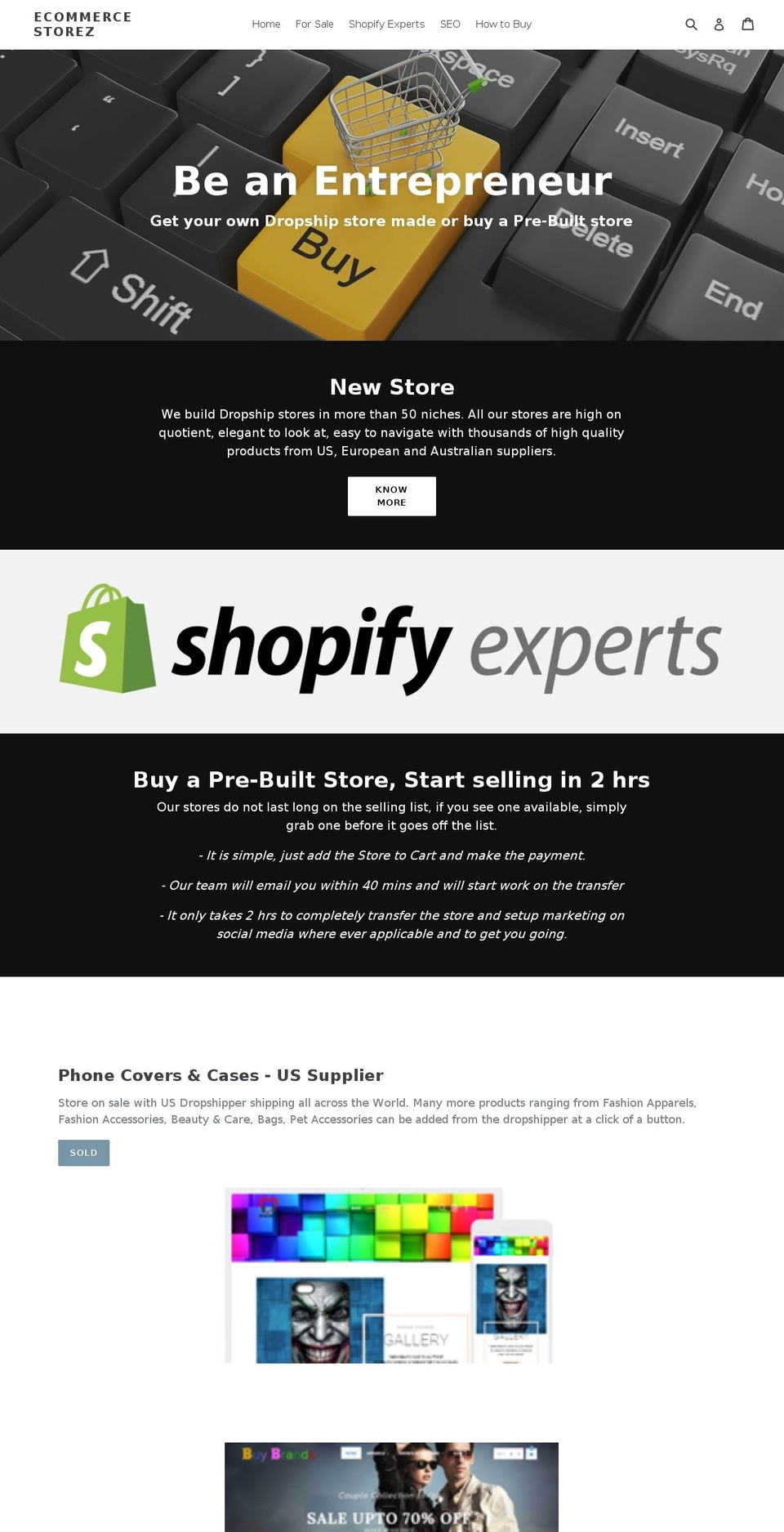 ecommercestorez.com shopify website screenshot