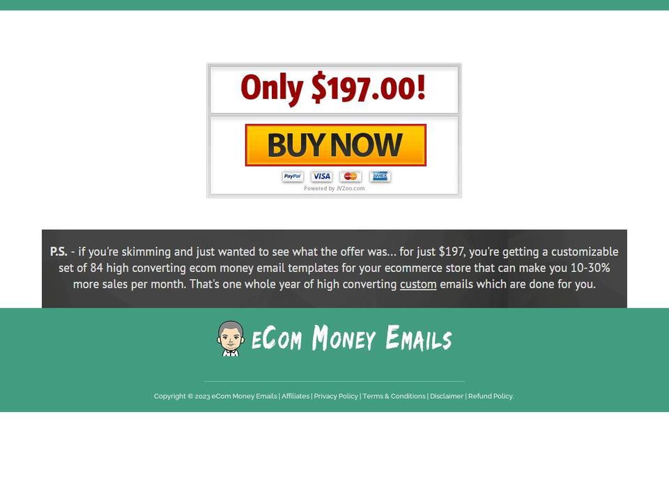 ecommoneyemails.myshopify.com shopify website screenshot