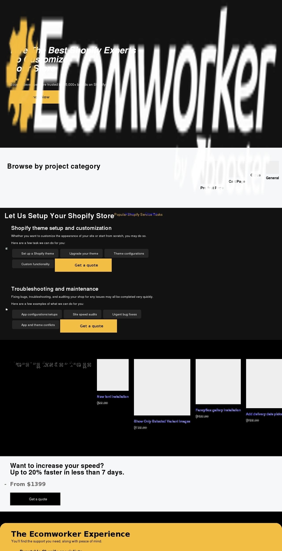 ecomworker.com shopify website screenshot