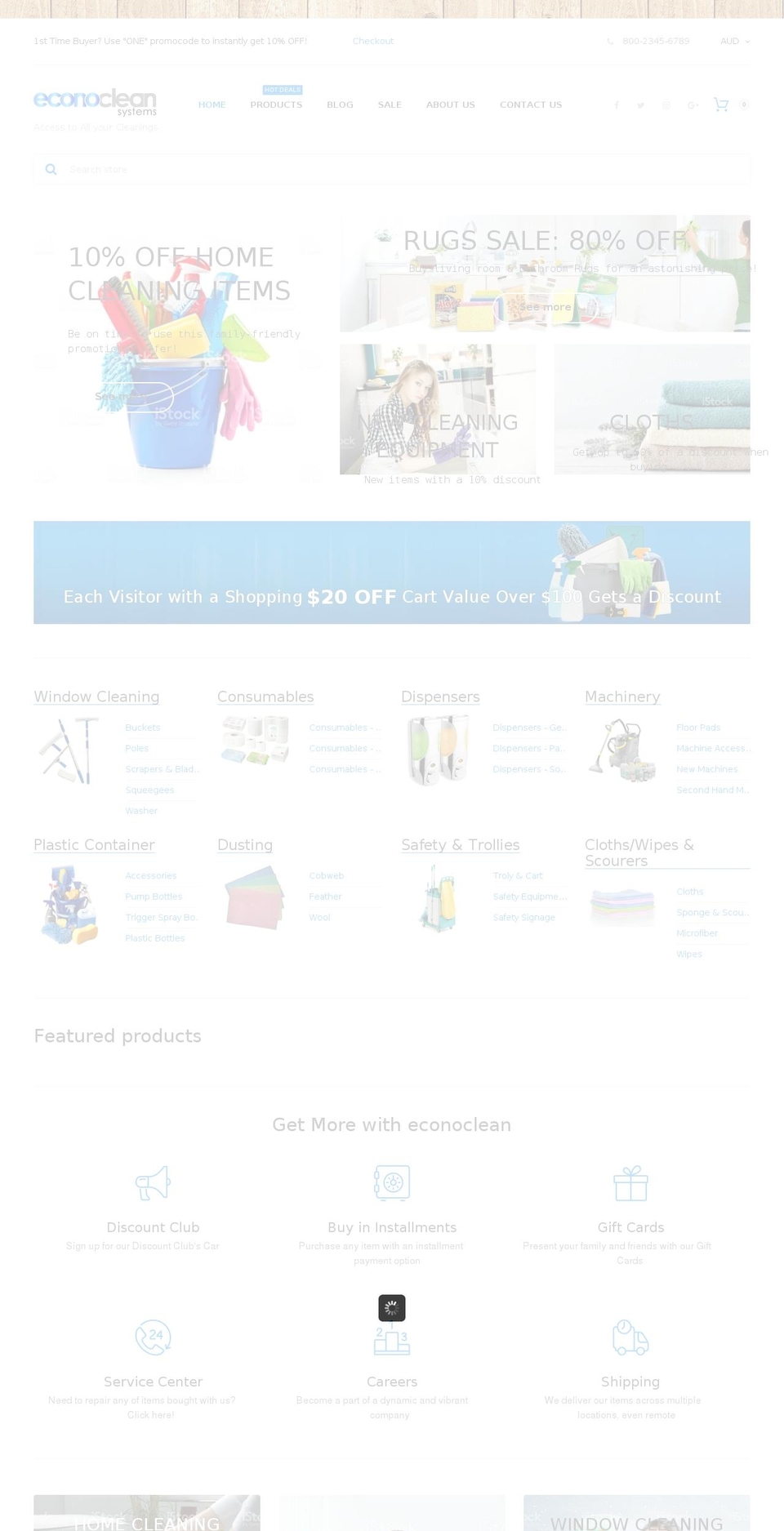 theme307 Shopify theme site example econoclean.com.au
