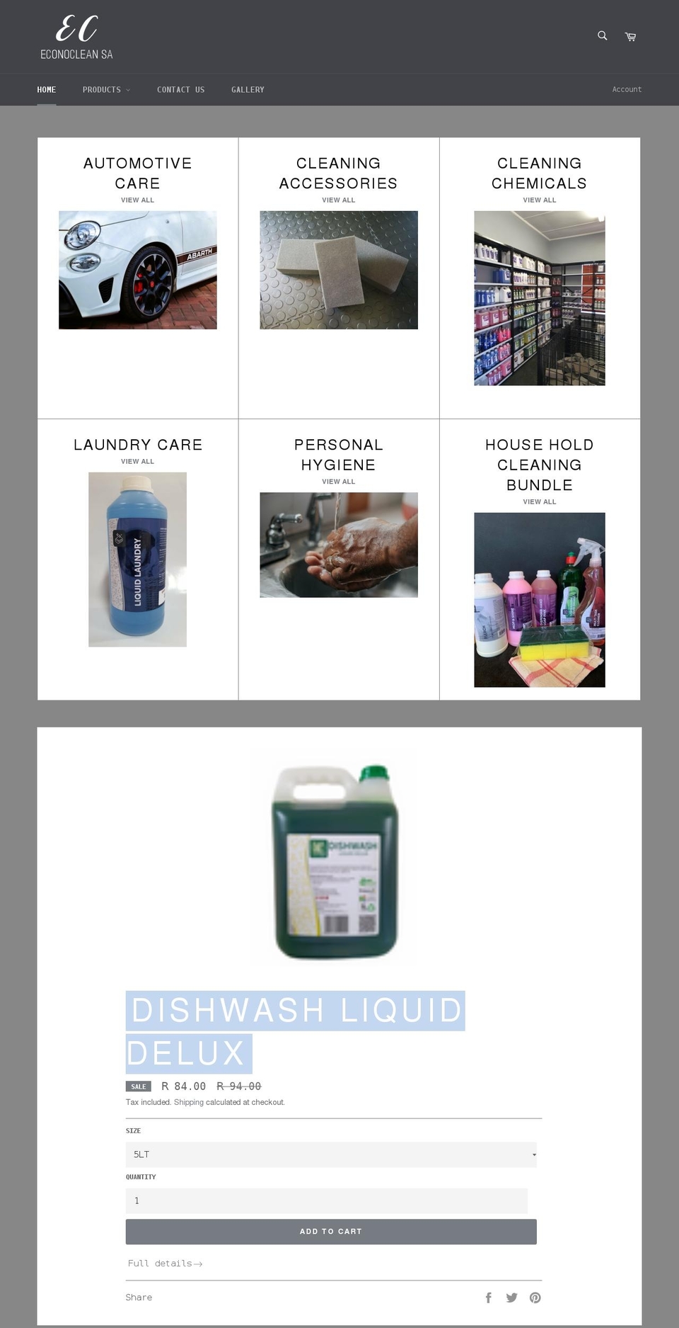 econocleansa.co.za shopify website screenshot