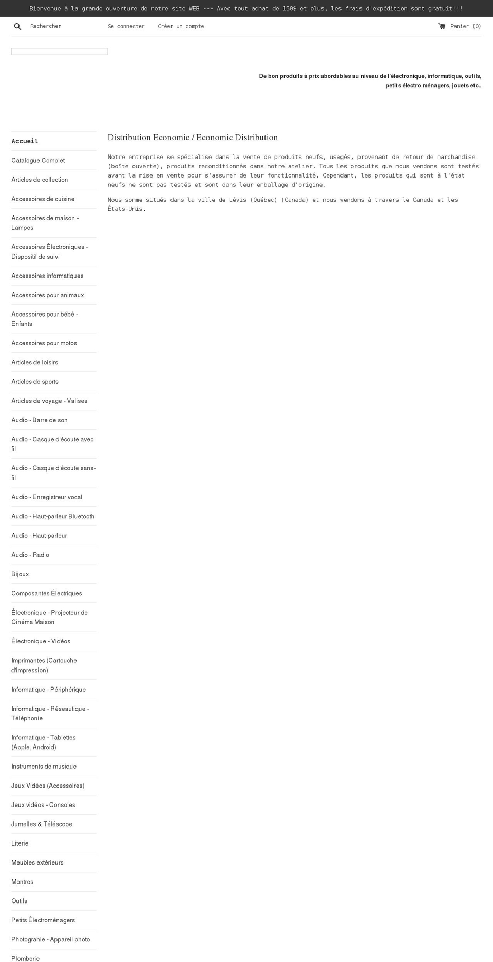 economicdistribution.com shopify website screenshot