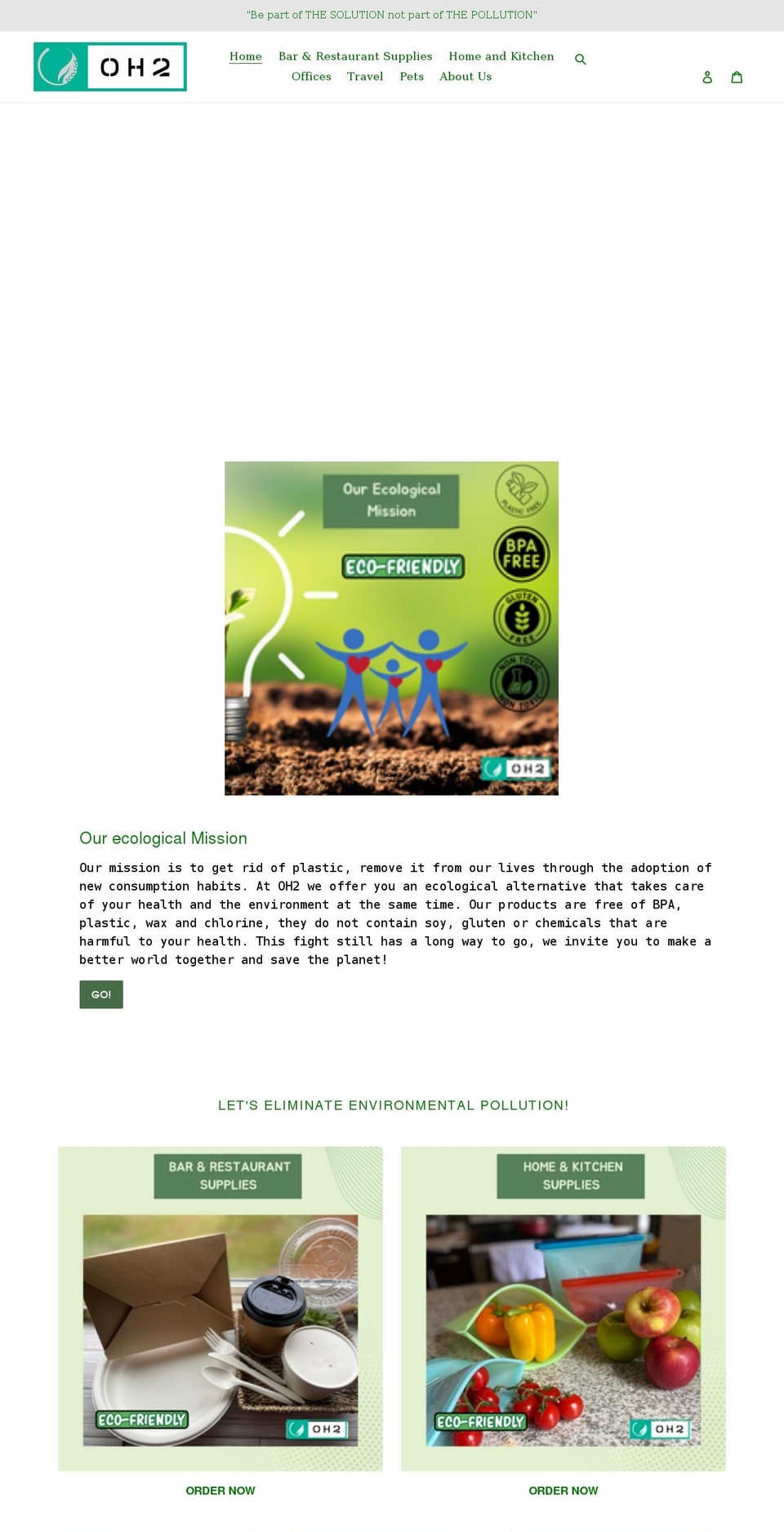 ecooh2.com shopify website screenshot