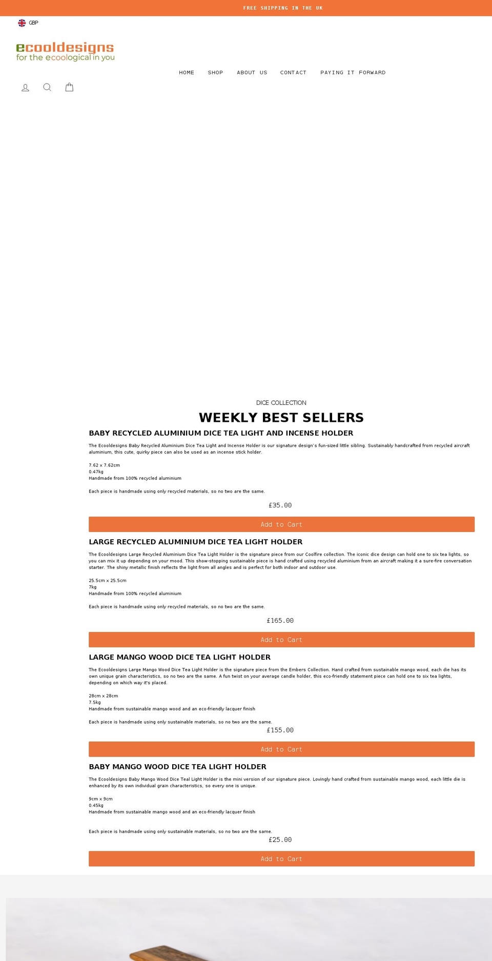 ecooldesigns.com shopify website screenshot