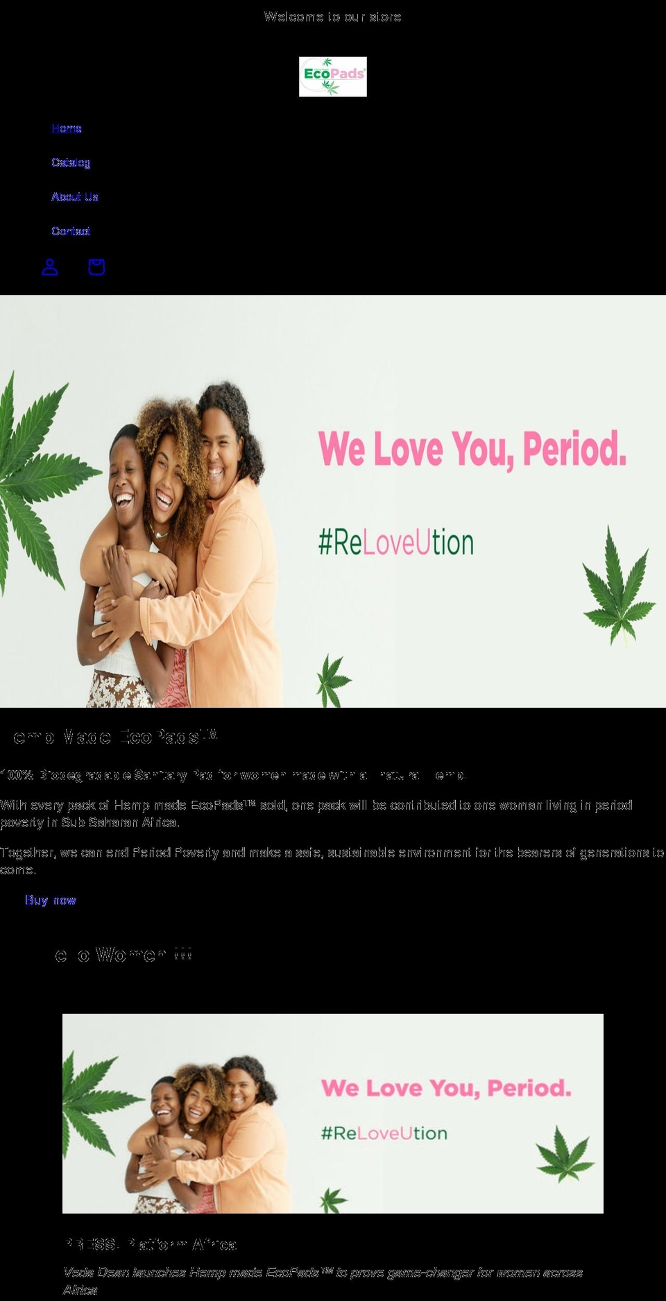 ecopads.org shopify website screenshot