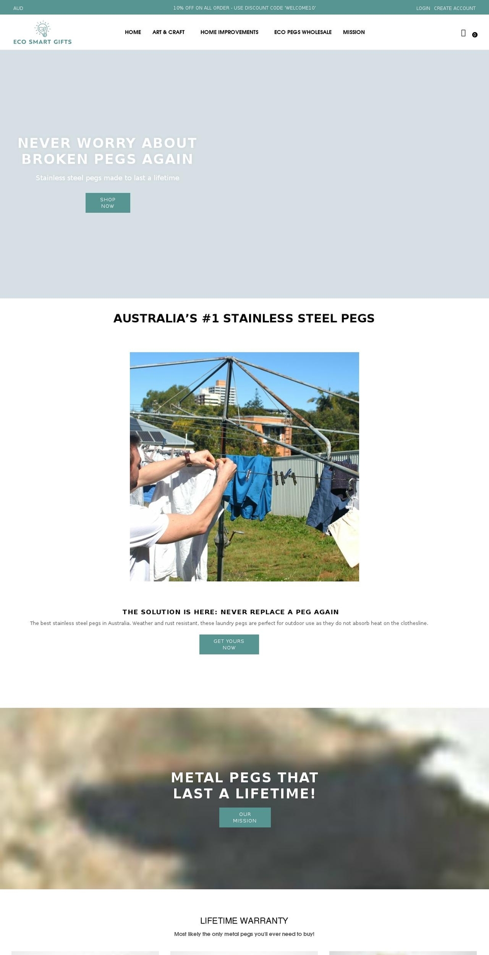 ecopegs.com.au shopify website screenshot