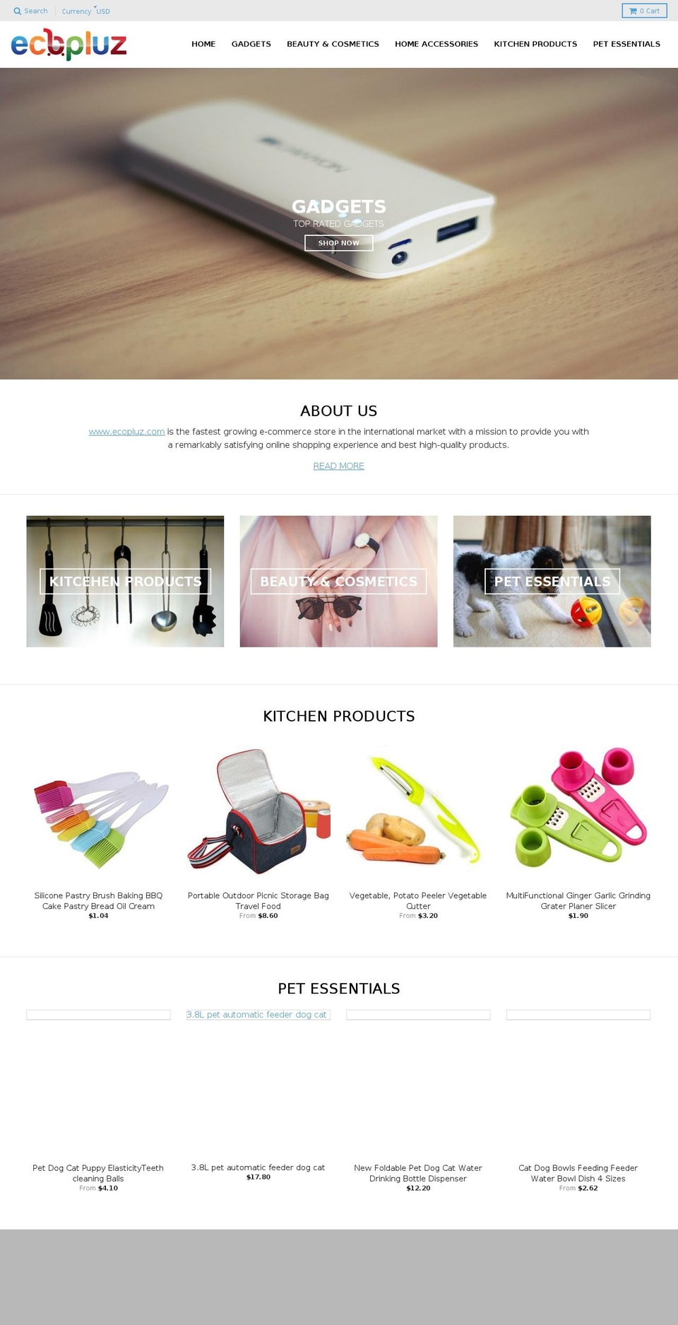 ecopluz.com shopify website screenshot