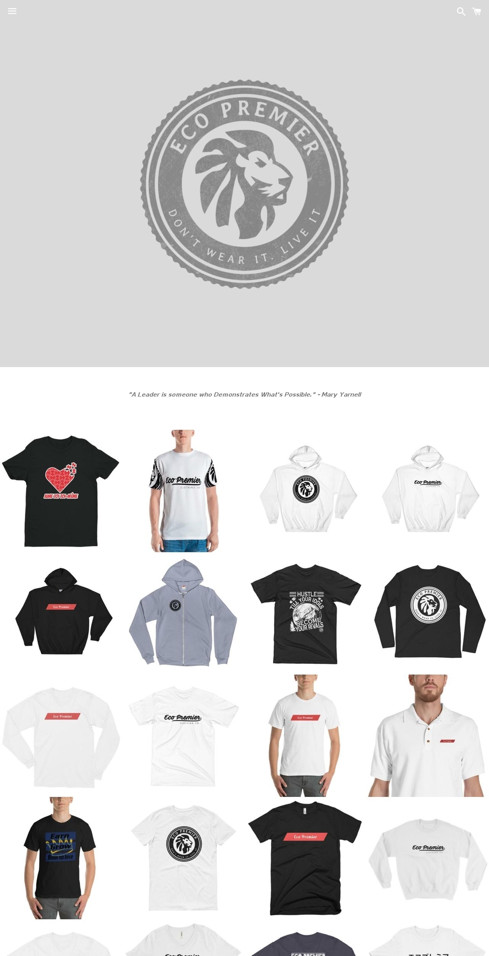 ecopremierclothingco.com — Shopify storefront screenshot