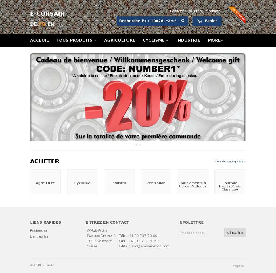 ecorsair-shop.ch shopify website screenshot