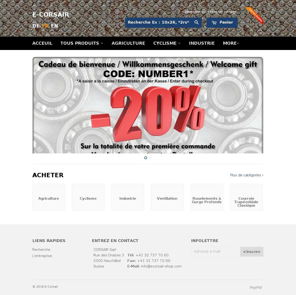 ecorsair-shop.com — Shopify storefront screenshot