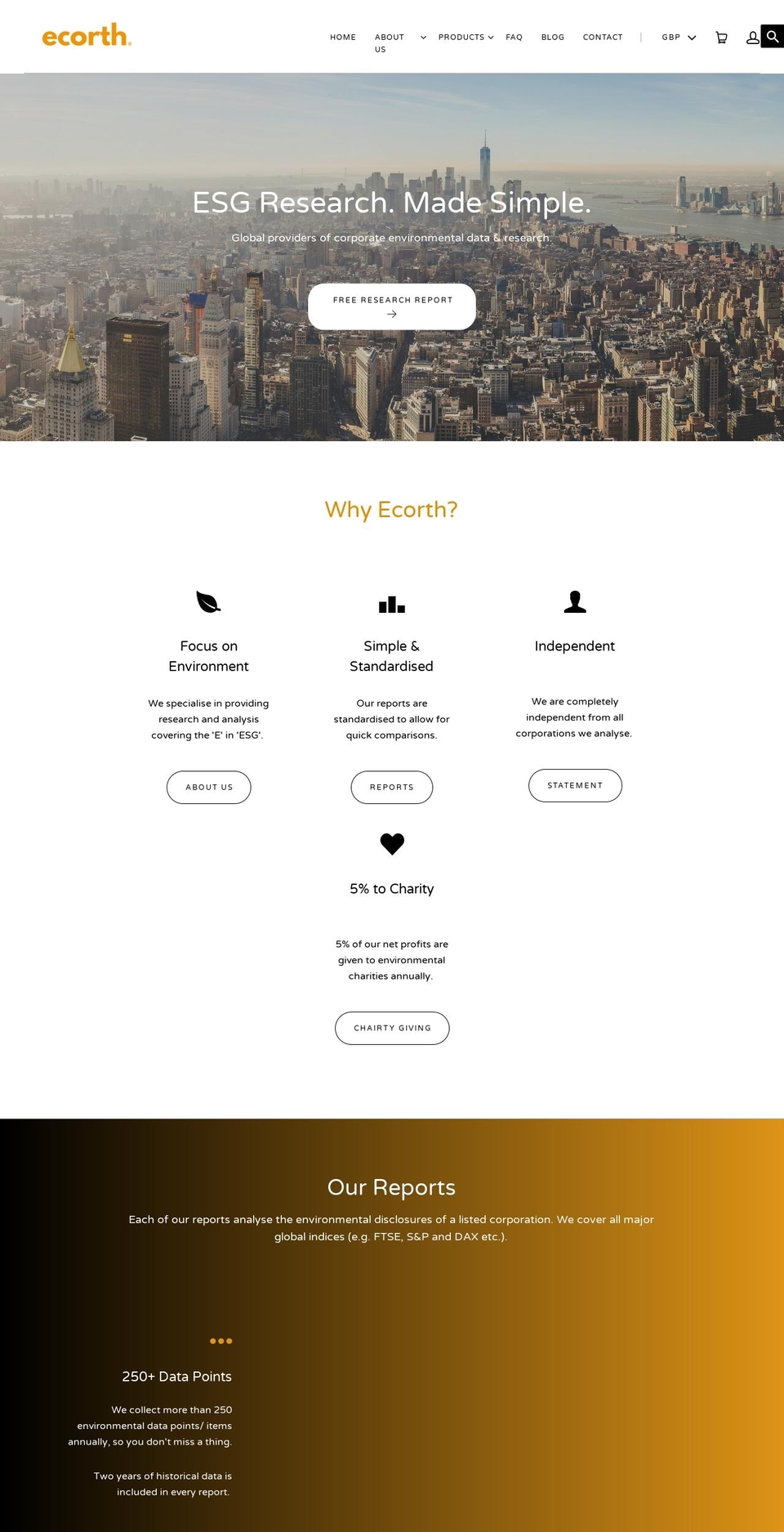 ecorth.org shopify website screenshot
