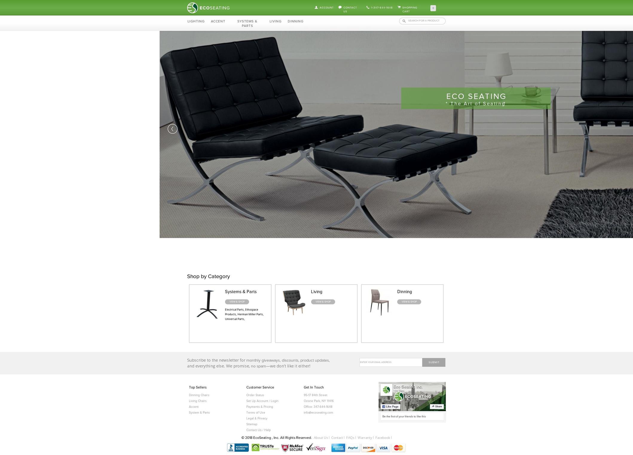 Copy of ECO SEATING v.2 Shopify theme site example ecoseating.net