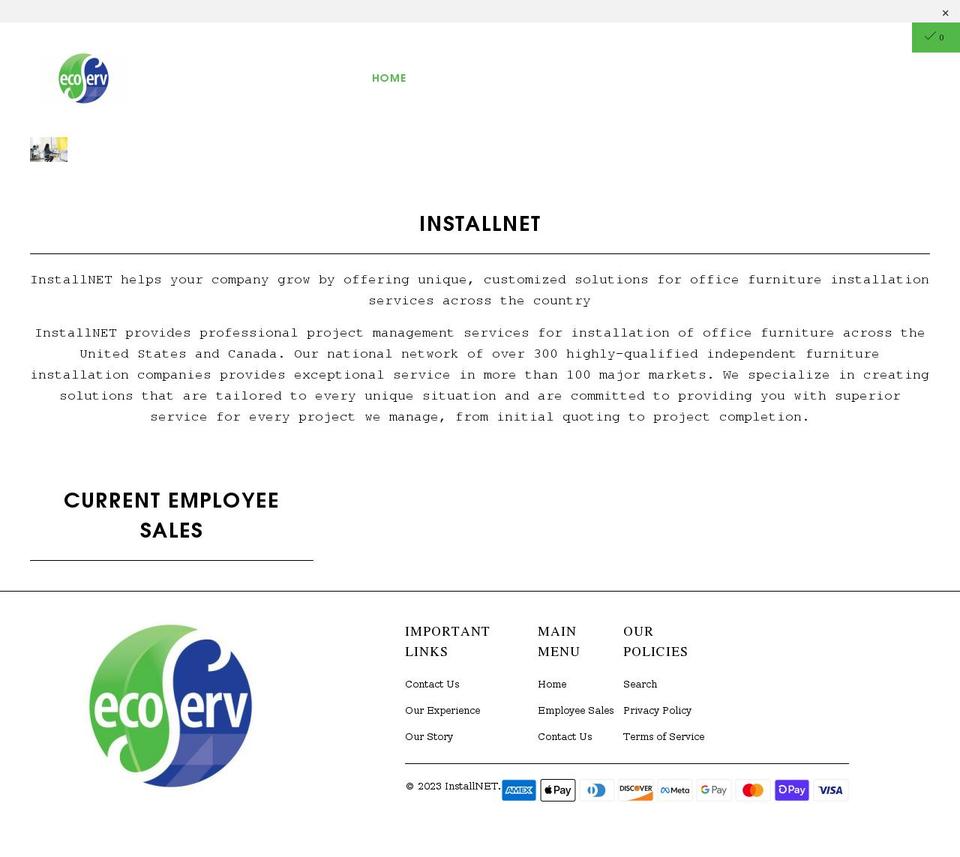 ecoserv.biz shopify website screenshot