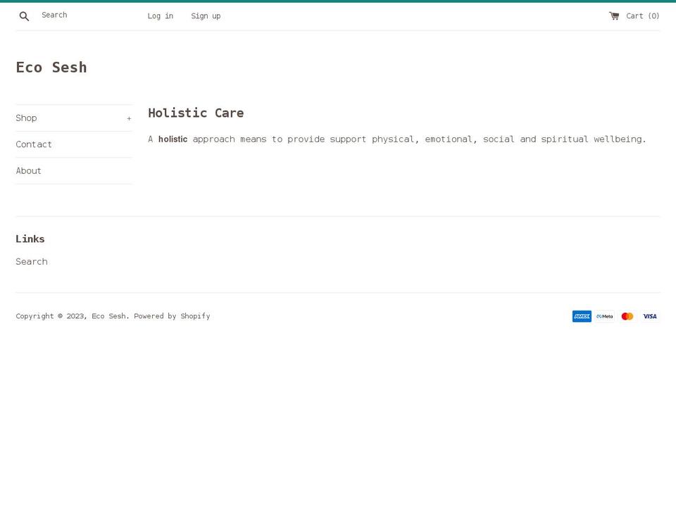 ecosesh.com shopify website screenshot