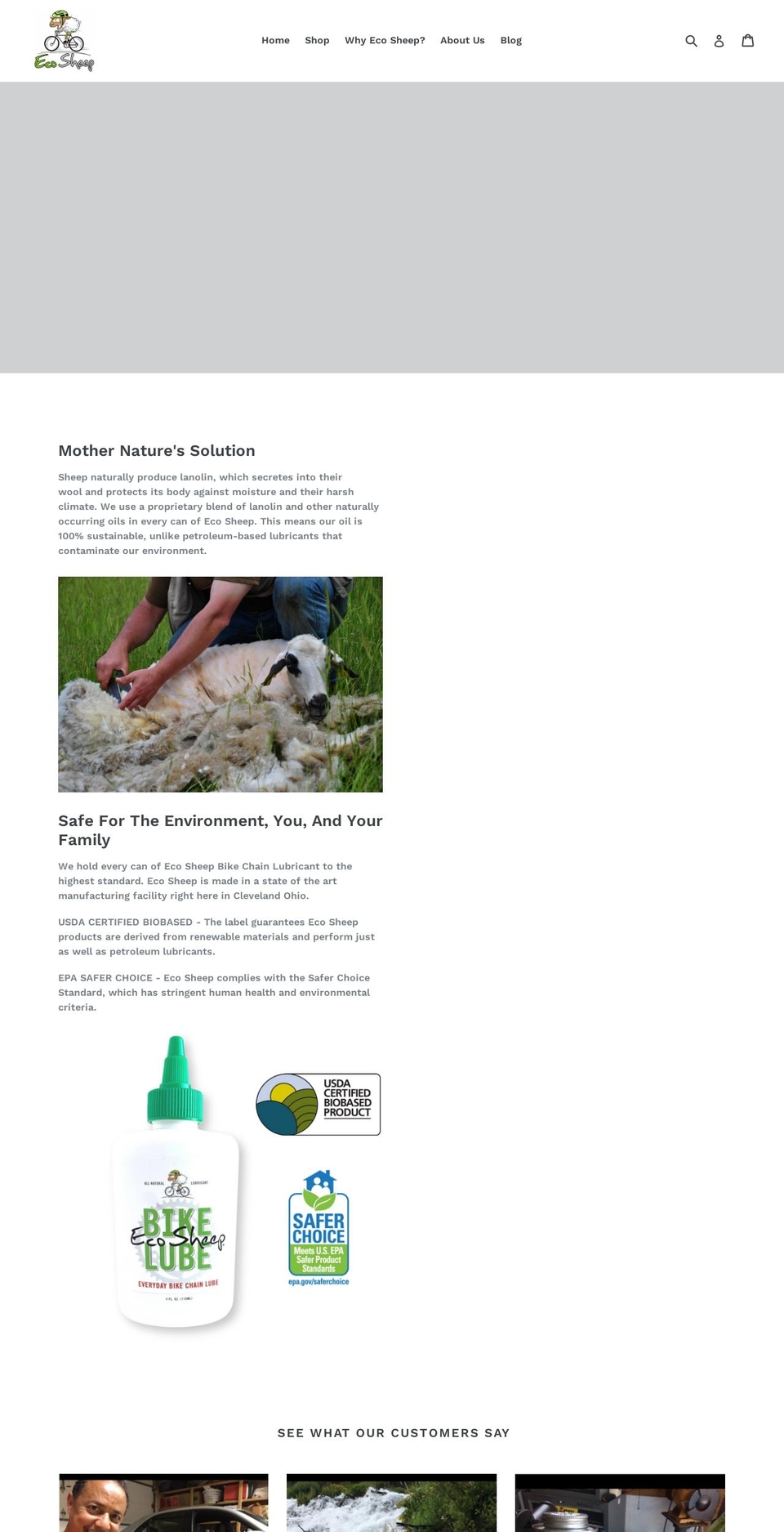ecosheep.com shopify website screenshot