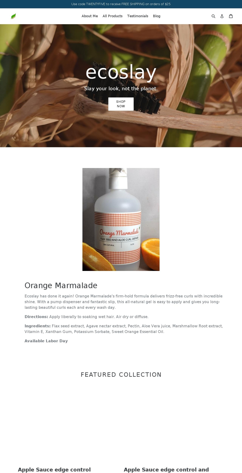 ecoslay.com shopify website screenshot