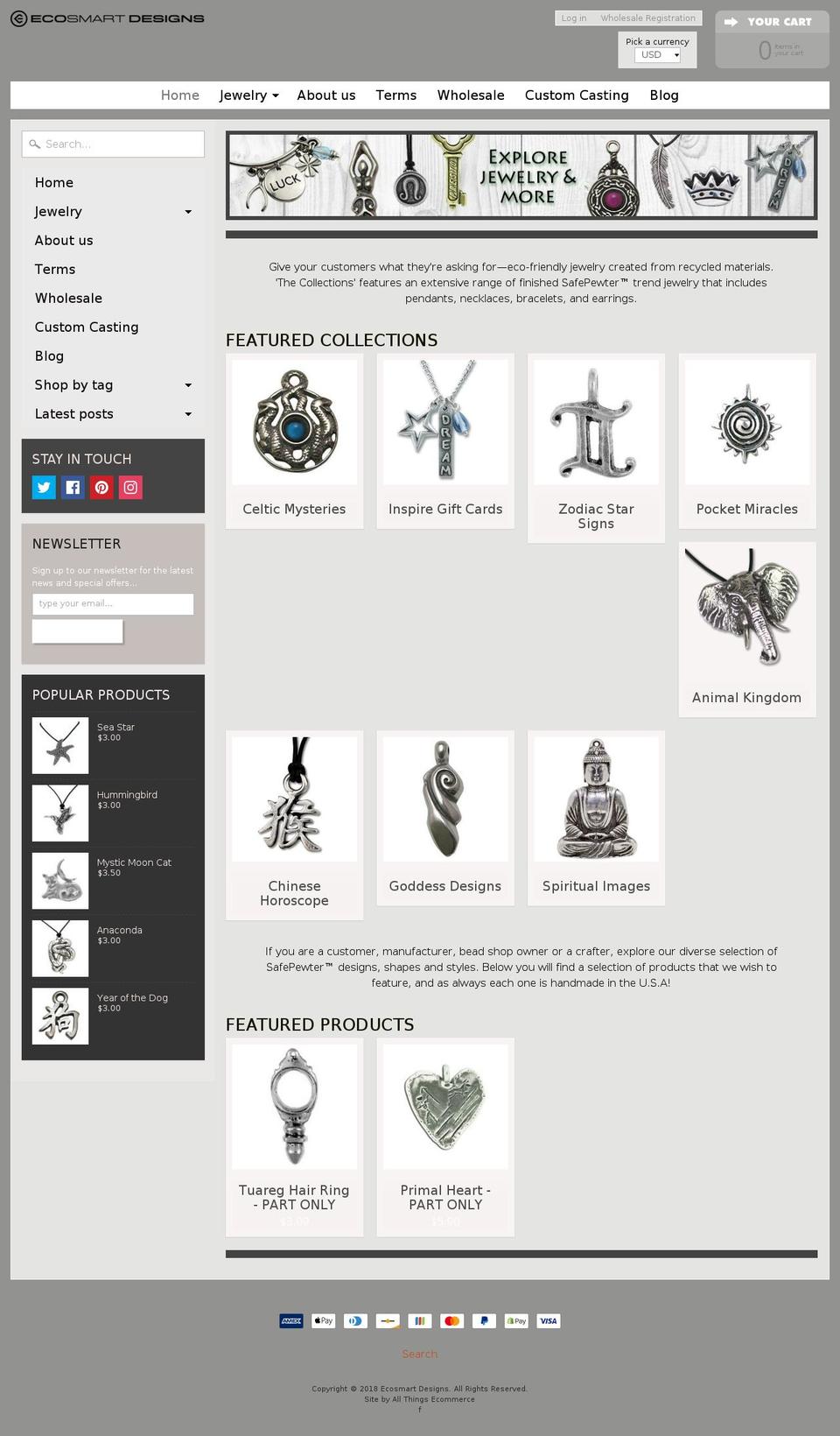 ecosmartdesigns.com shopify website screenshot
