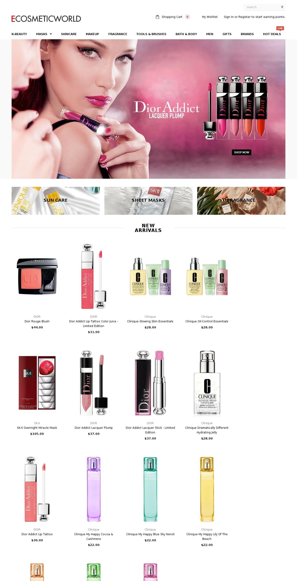 ecosmeticworld.com shopify website screenshot