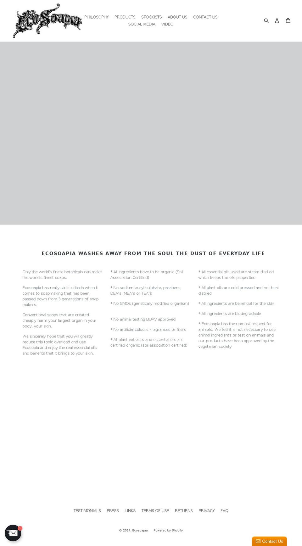 ecosoapia.com shopify website screenshot