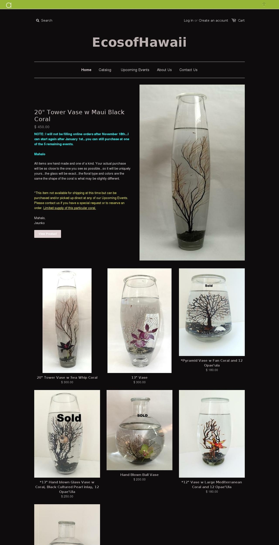 ecosofhawaii.com shopify website screenshot