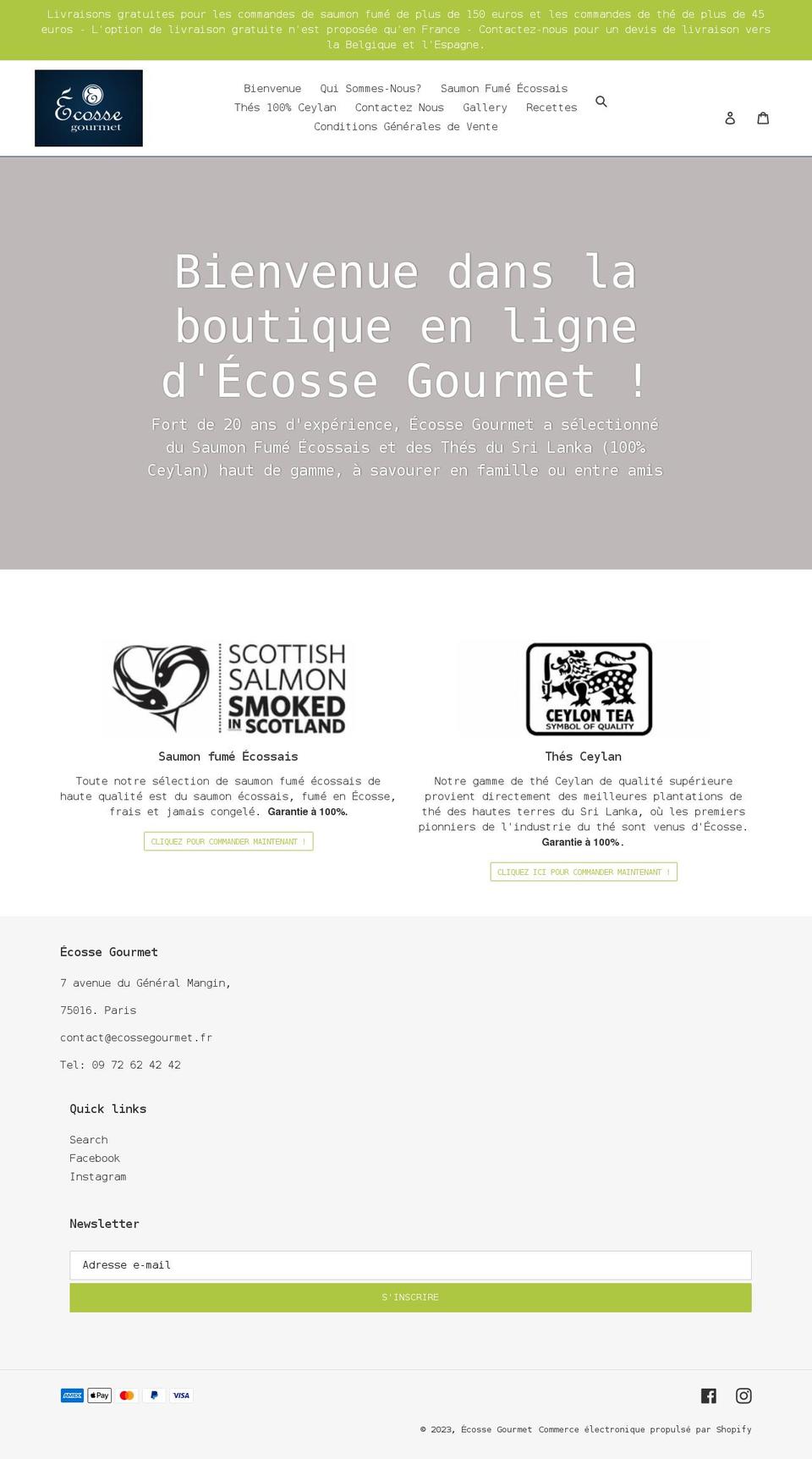 ecossegourmet.com shopify website screenshot