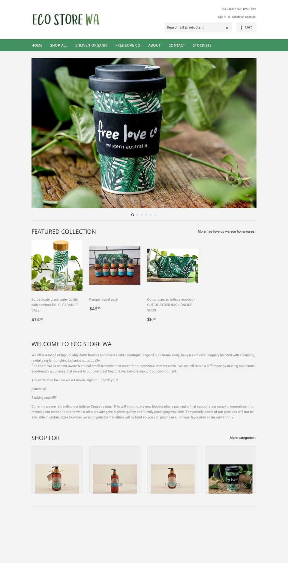 ecostorewa.com.au shopify website screenshot
