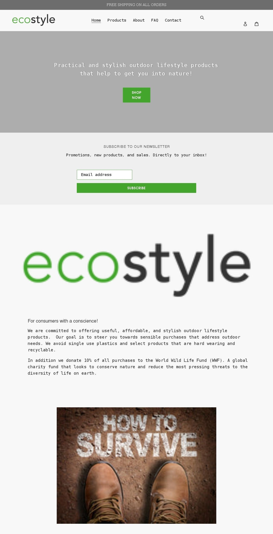 ecostyle.live shopify website screenshot