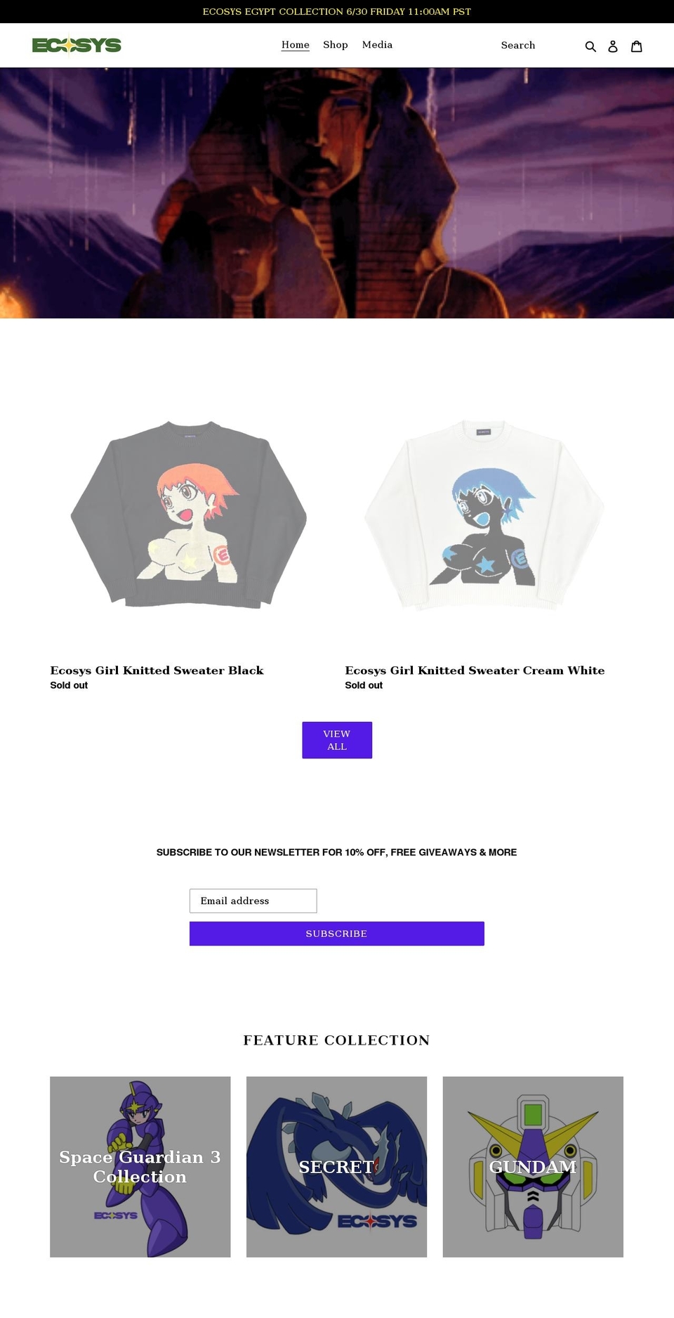 ecosysla.com shopify website screenshot