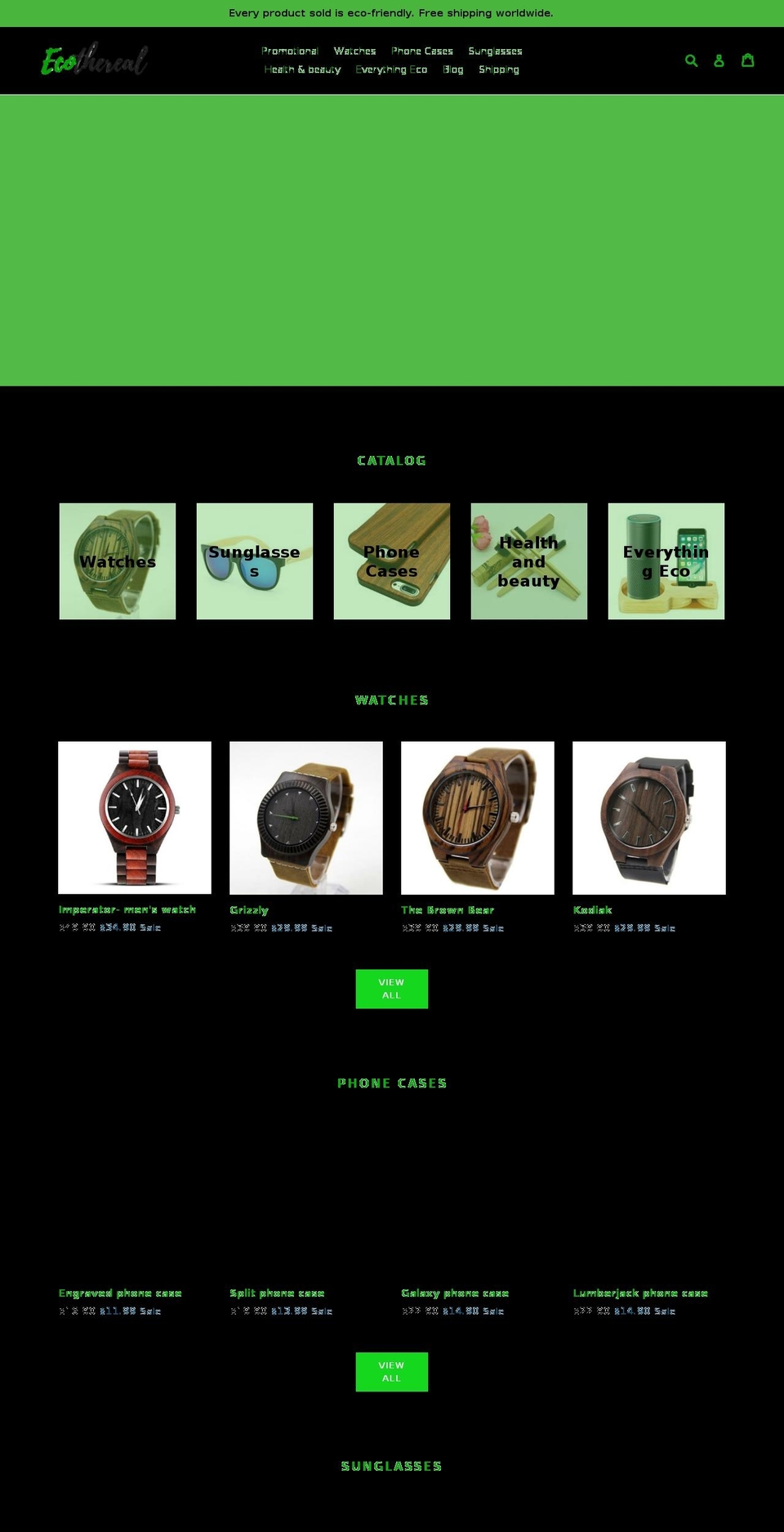ecothereal.com — Shopify storefront screenshot