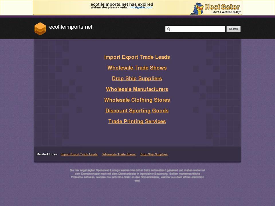 ecotileimports.net shopify website screenshot