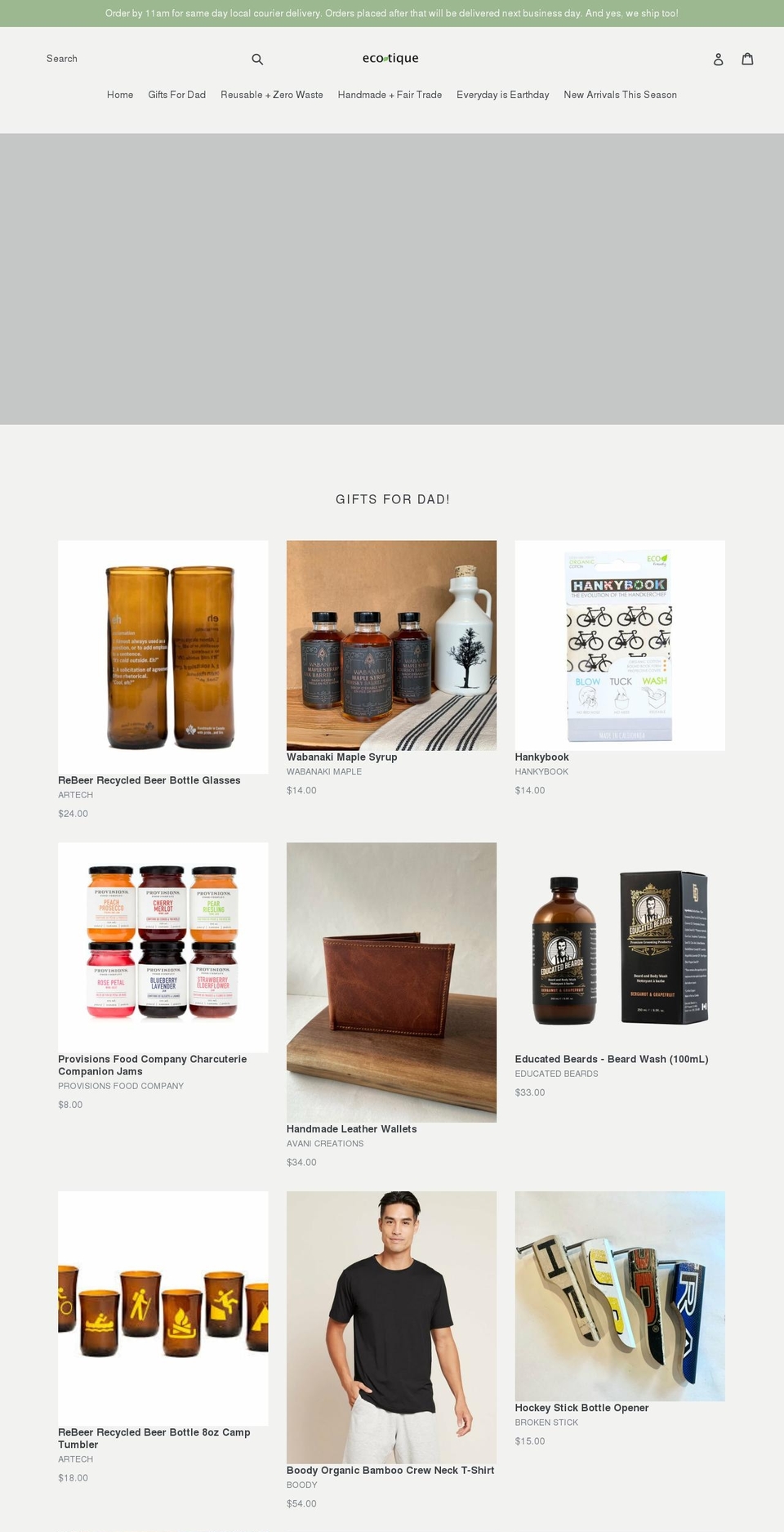 ecotique.ca shopify website screenshot