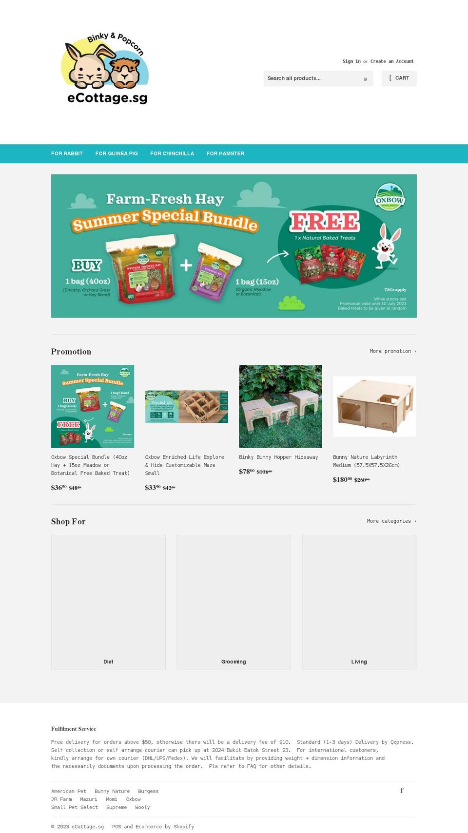 ecottage.sg shopify website screenshot